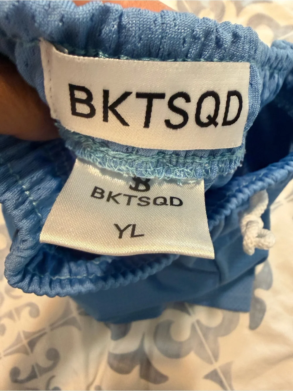 Bucketsquad Kids Light Blue Mesh Athletic Shorts with Contrast Patch